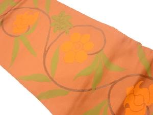 リサイクル　花唐草模様織出し名古屋帯